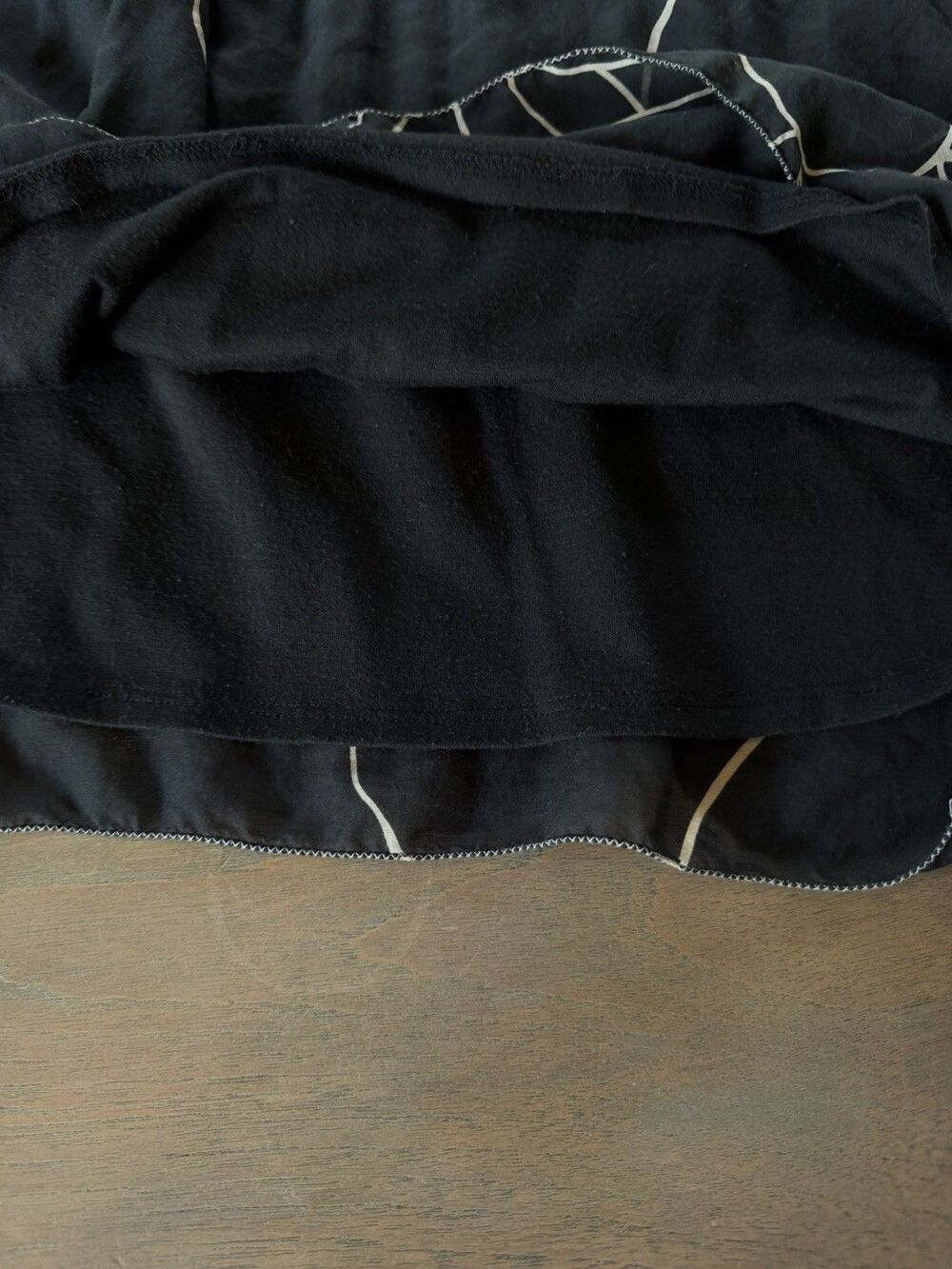 Max Studio Dress Size M Cotton & Silk Black Floral Motif Lined Handkerchief Hem - Picture 7 of 14